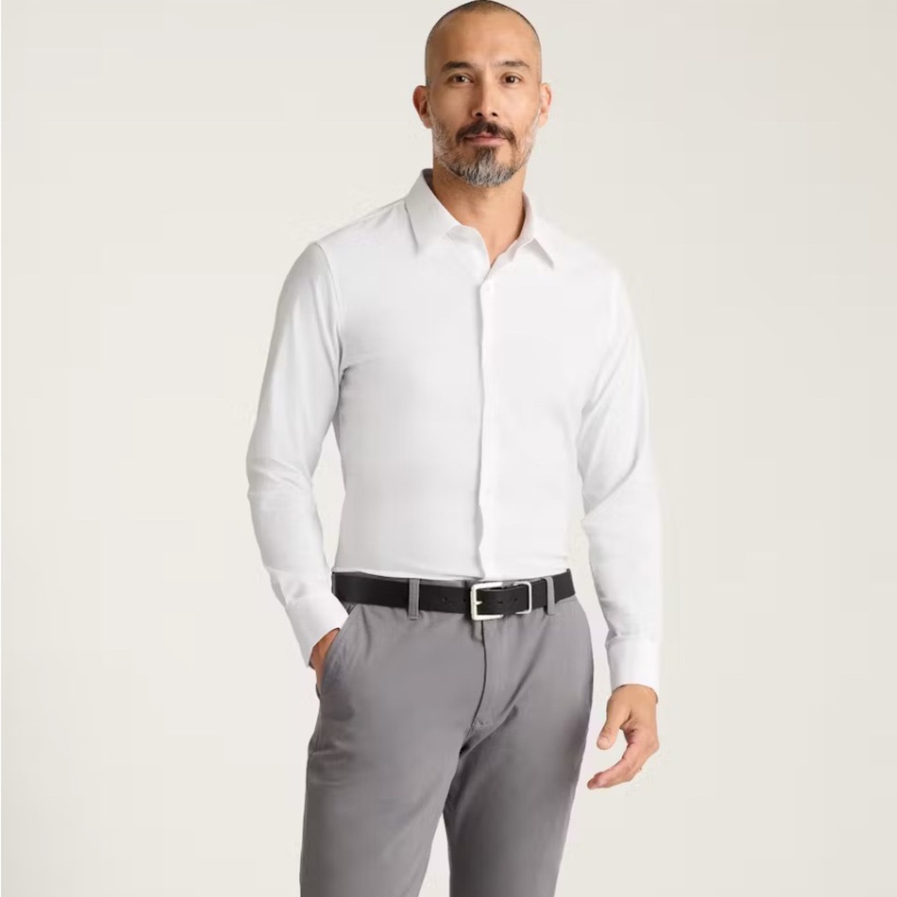 NEW W/O Tag Men's BONOBOS Classic White Shirt Athletic Fit Size L